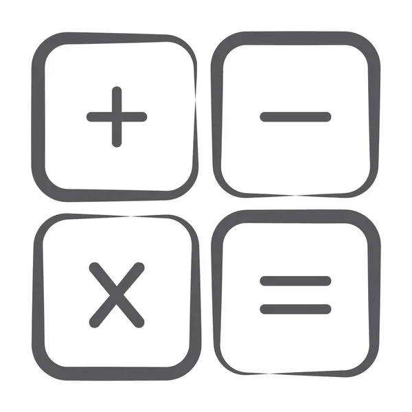 Ручной Рисунок Значка Ключей Калькулятора — стоковый вектор