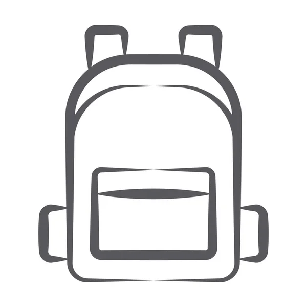 Diseño Línea Doodle Mochila Bolso Escuela — Vector de stock