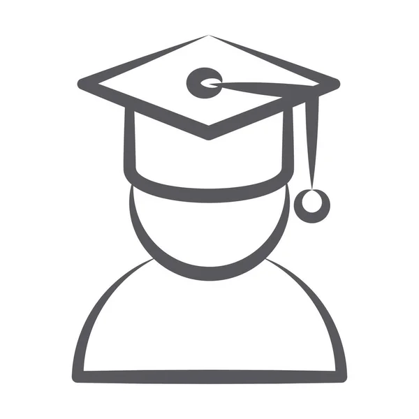 大学院アイコンの概念を描いたモーターボードを身に着けているアバター — ストックベクタ