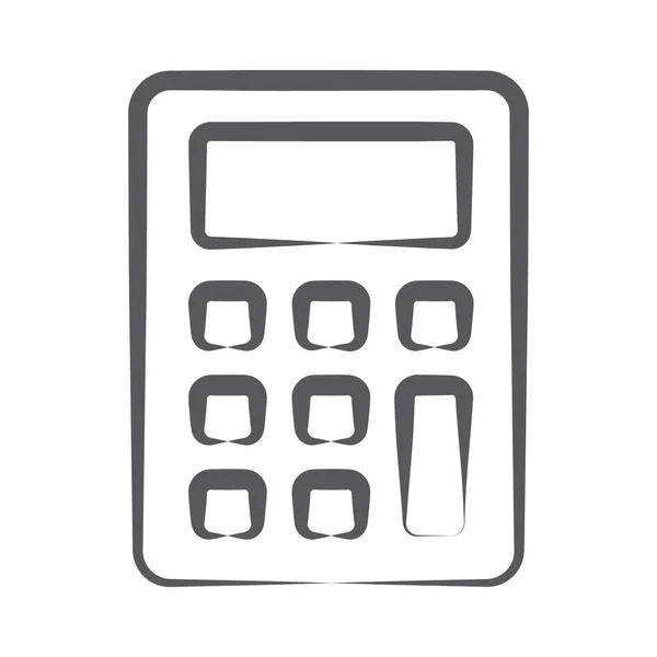 Diseño Doodle Del Cruncher Del Número Icono Calculadora — Vector de stock