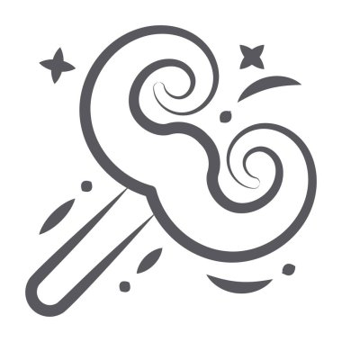 Modern doodle line tarzında bıyık dekor tasarımı 