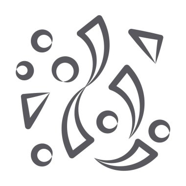 Konfeti konsepti, karalama çizgisi tarzında kutlama. 