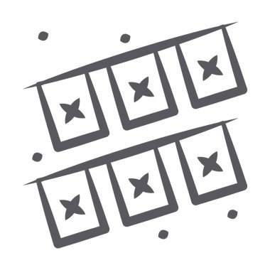 Buntings simgesi tasarımı, karalama çizgisi vektörü 