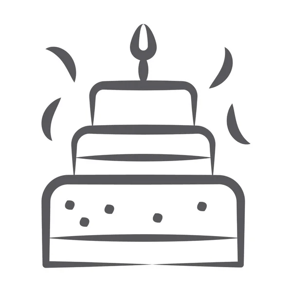 甘い誕生日ケーキのアイコンのデザイン パン屋の食べ物 — ストックベクタ