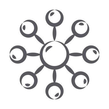 Karalama dizaynında merkezileşmiş ağın simgesi, düzenlenebilir vektör 