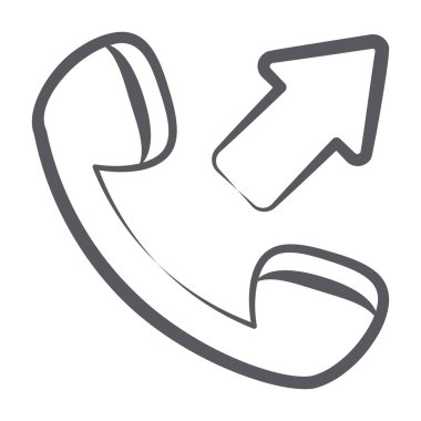 Giden arama simgesi kavramını gösteren bir telefon alıcısı