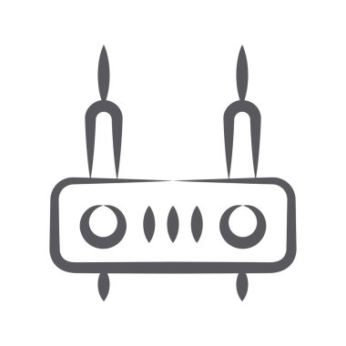 İnternet hizmeti, kablosuz kablosuz kablosuz ağ yönlendirici, uygulamalar ve web siteleri için kablosuz sinyal simgesi içeren modem