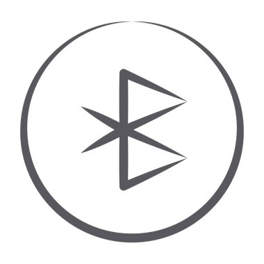 Bluetooth sembol simgesinin el çizimi vektör tasarımı