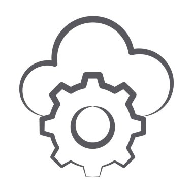 Bulut ayar simgesi konseptini gösteren dişli çarkı