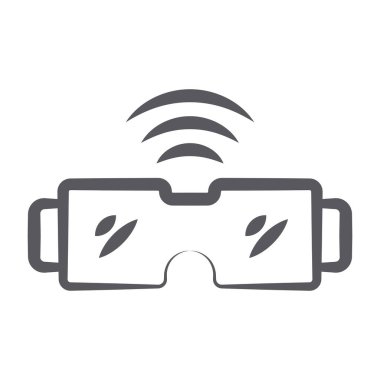 Karalama tarzında kutuplaştırılmış 3D gözlük simgesi