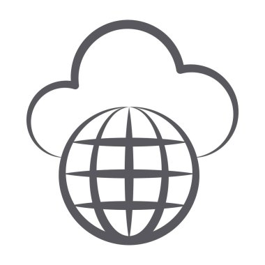 Moda çizgisi biçiminde dünya çapında bulut ağı simgesi 