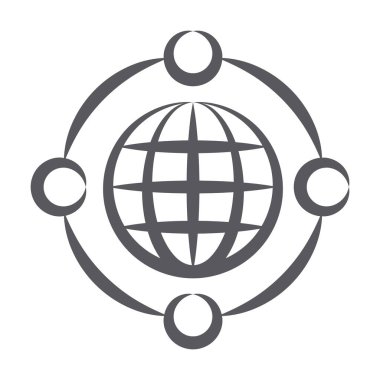 Genel ağ simgesi, karalama çizgisi vektör biçimi 