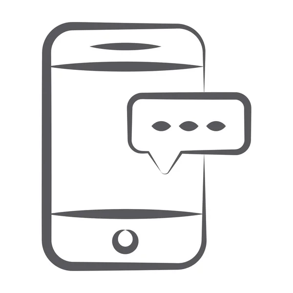 Bolha Mensagem Com Smartphone Ícone Mensagem Móvel —  Vetores de Stock