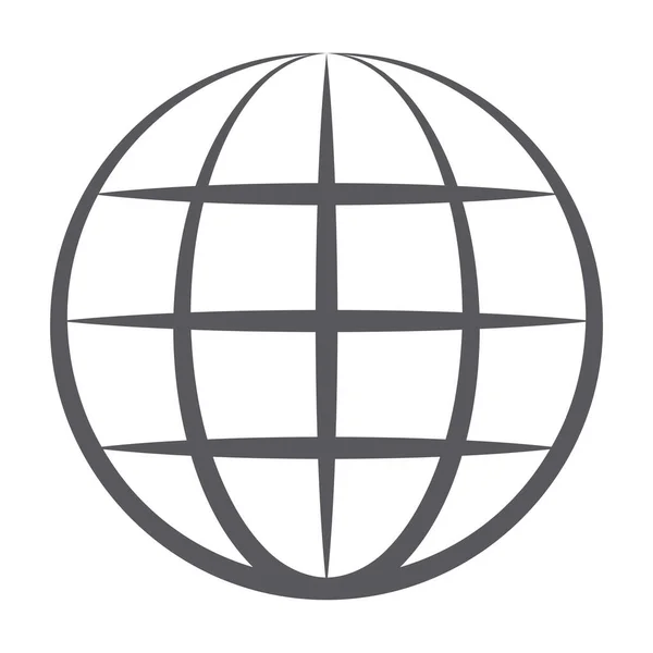 Spherical Model Earth Doodle Design Globe Icon — Stock Vector
