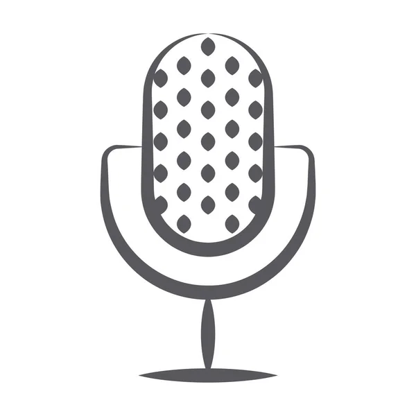 Voice Recording Microphone Doodle Line Icon Design — Stock Vector