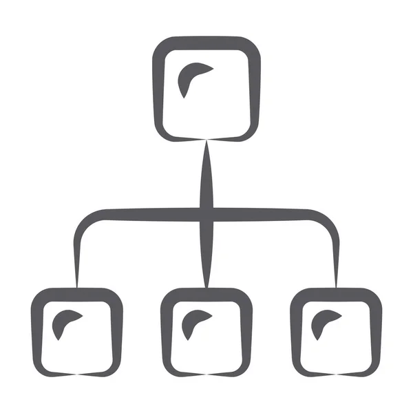 Diagrama Flujo Icono Concepto Jerarquía Diseño Línea — Archivo Imágenes Vectoriales