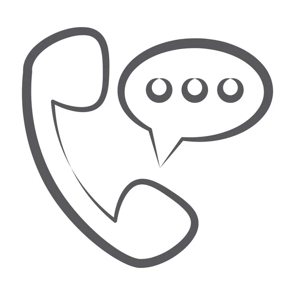 Ricevitore Telefonico Con Chatbot Che Mostra Concetto Icona Delle Telecomunicazioni — Vettoriale Stock