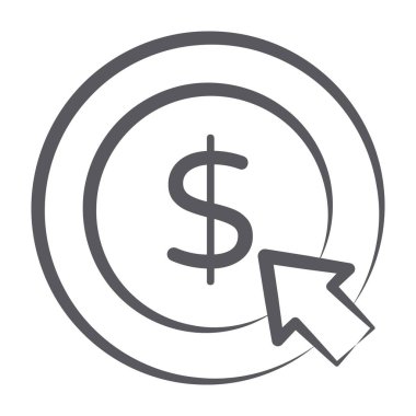 Karalama satırı biçiminde tıklama simgesi başına ödeme, çevrimiçi kazanç parası 