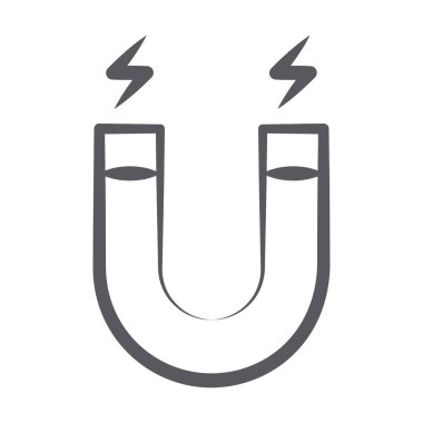 Elektromanyetik kuvvet, karalama biçiminde mıknatıs simgesi  