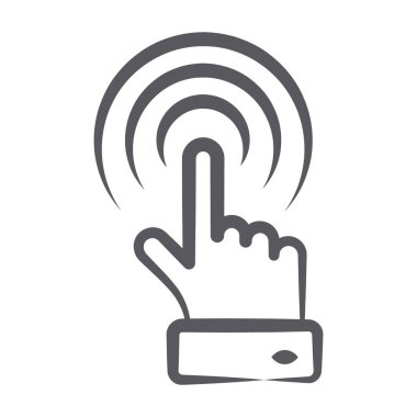 Parmak gösterme, uygulama veya yazılımlarla etkileşimin karalama çizgisi simgesi 