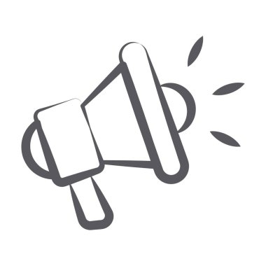 Medya tanıtımı, karalama stilinde megafon simgesi.