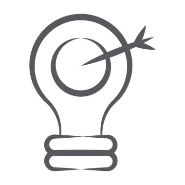 Yaratıcı hedefin karalama çizgisi simgesi, ticari yenilikçi hedef kavramı 