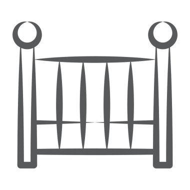 Doğrusal vektör tasarımında bir park kapısının simgesi, giriş 