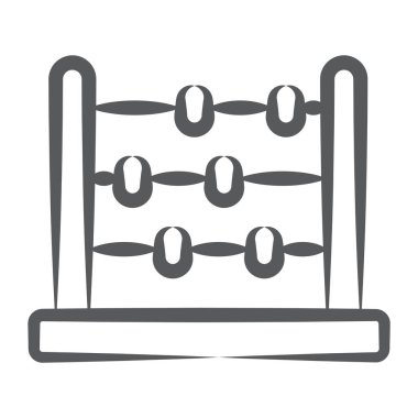 Temel sayım eğitimi, abaküs vektör tasarımının satır simgesi 