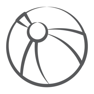 Modern çizgi tarzında plaj topu vektörü, spor ekipmanları 