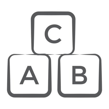 Alfabetik engeller, satır dizaynında anaokulu eğitim vektörü.