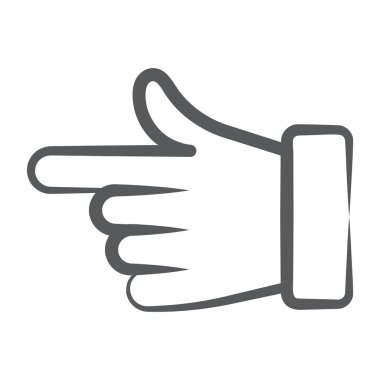 Sol tarafı gösteren bir vektör, el hareketi. 