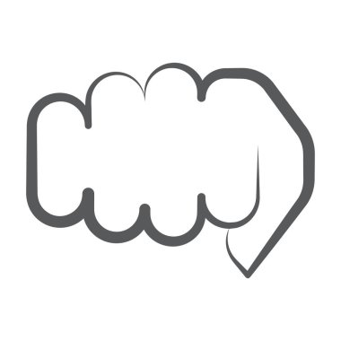 Dövüşün simge tasarımı, düzenlenebilir vektörde kapalı parmaklar 