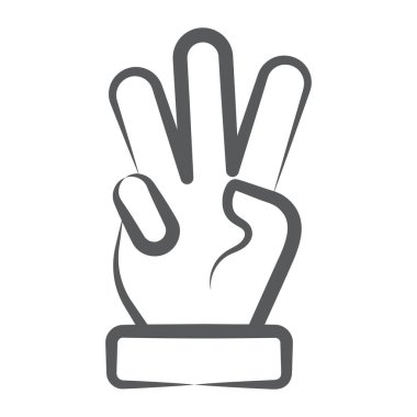 Modern doğrusal tarzda üç parmak, koruma parmakları