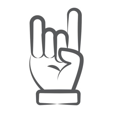 İki parmak, boynuz işareti vektörünü doğrusal şekilde katladı 