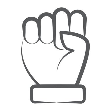Protesto ikonu tasarımı, el hareketi 