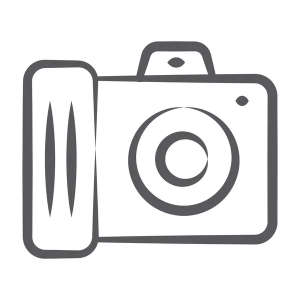 Fotoaparát Design Čmáranice Ikon Fotografického Nástroje — Stockový vektor