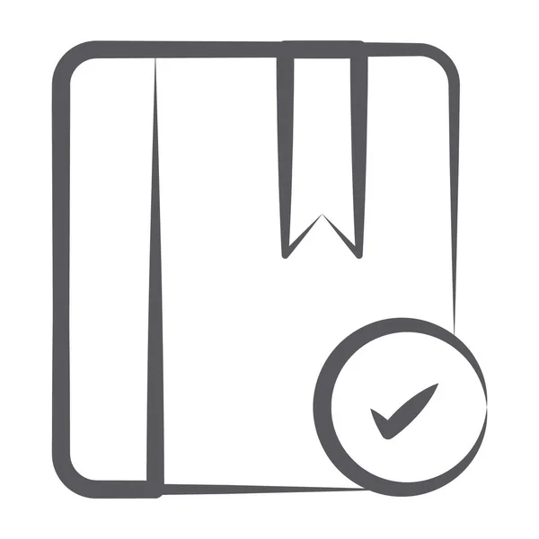 Icono Paquete Verificado Estilo Doodle Entrega Logística — Vector de stock