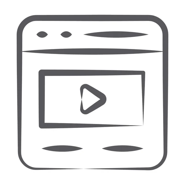 Video Signatur Innerhalb Der Website Video Content Symbol Doodle Design — Stockvektor