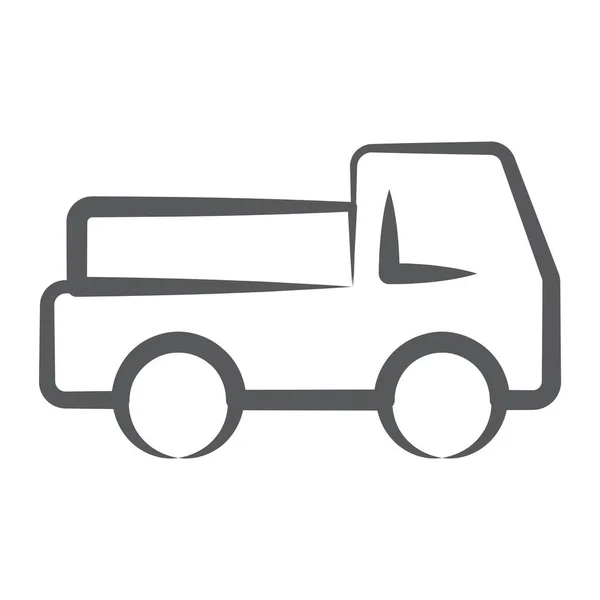 おもちゃトラックのアイコンのラインデザイン 編集可能なベクトル — ストックベクタ