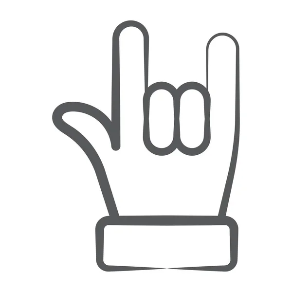 Иконка Стиль Прохладный Знак Руки Рок Вектор Руки — стоковый вектор