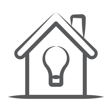 Ev enerjisi ikonu, ev ampulü.