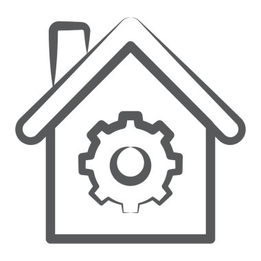 Ev ayarlarının fırça darbesi tasarımı, satır simgesi