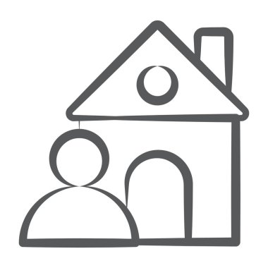 Emlak acentesi emlak çizgisi simgesi tasarımı