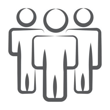 Üç kişi ayakta, takım çizgisi simgesi