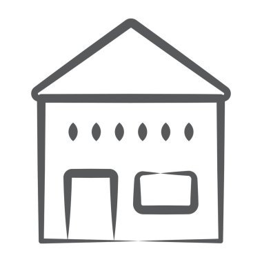 Küçük bir porsiyon bina, satırda ikamet simgesi