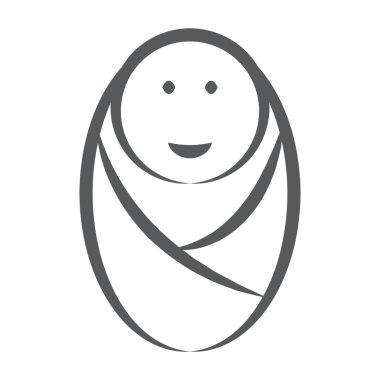 Yeni doğmuş bir bebeğin güzel bir tasarım, çizgi vektörü simgesi