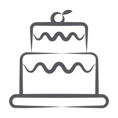 Elle çizilmiş tatlı bir pasta vektör biçimi 