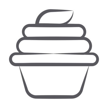 Düzenlenebilir karalama çizgisi biçiminde yoğurt kabı vektörü 