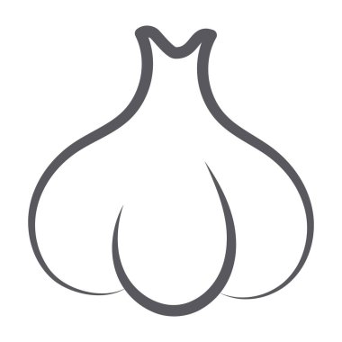 Sarımsak karanfilinin Doodle ikonu tasarımı