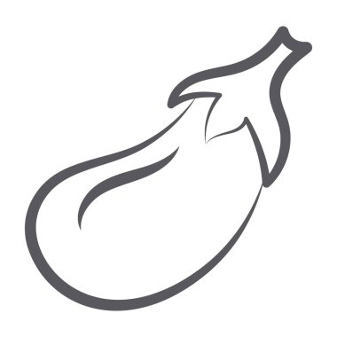 Brinjal vektörünün tasarımı, doodle simge biçimi  